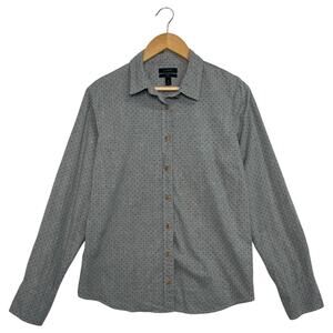 J Crew Perfect Shirt Womens 12 Gray Polka Dot Button Down Career Work Blouse